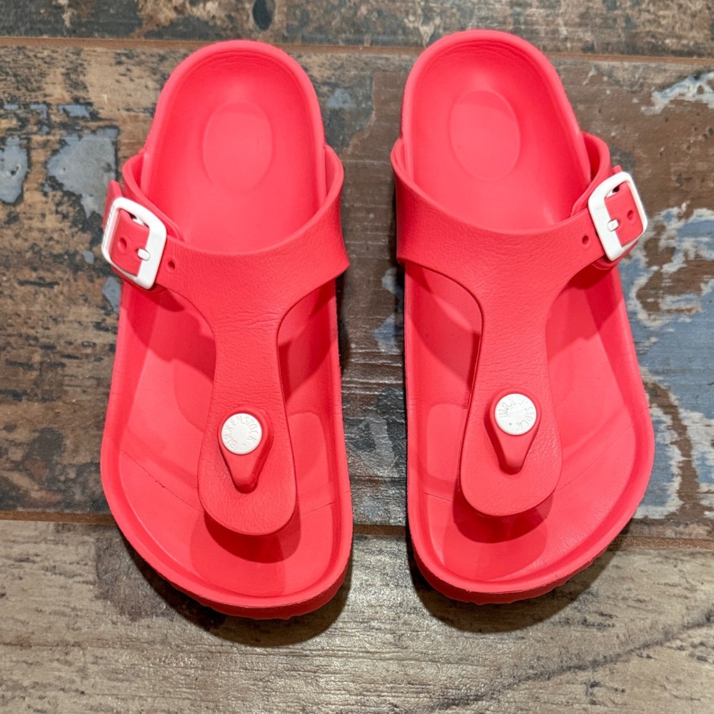Birkenstock Kids Bright Gizeh EVA Pink Buckle Strap Sandals Size 32 (Kids 1-1.5)